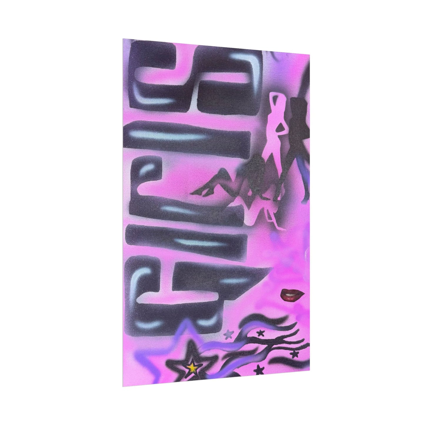 "neon nights" airbrush rolled print