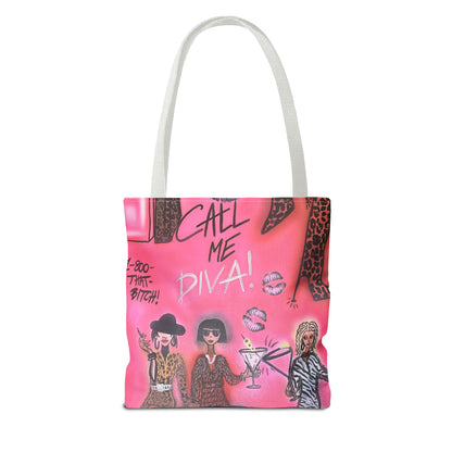"party diva" airbrush tote bag