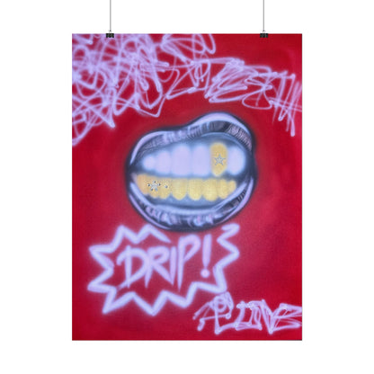 "tooth drip" airbrush rolled print