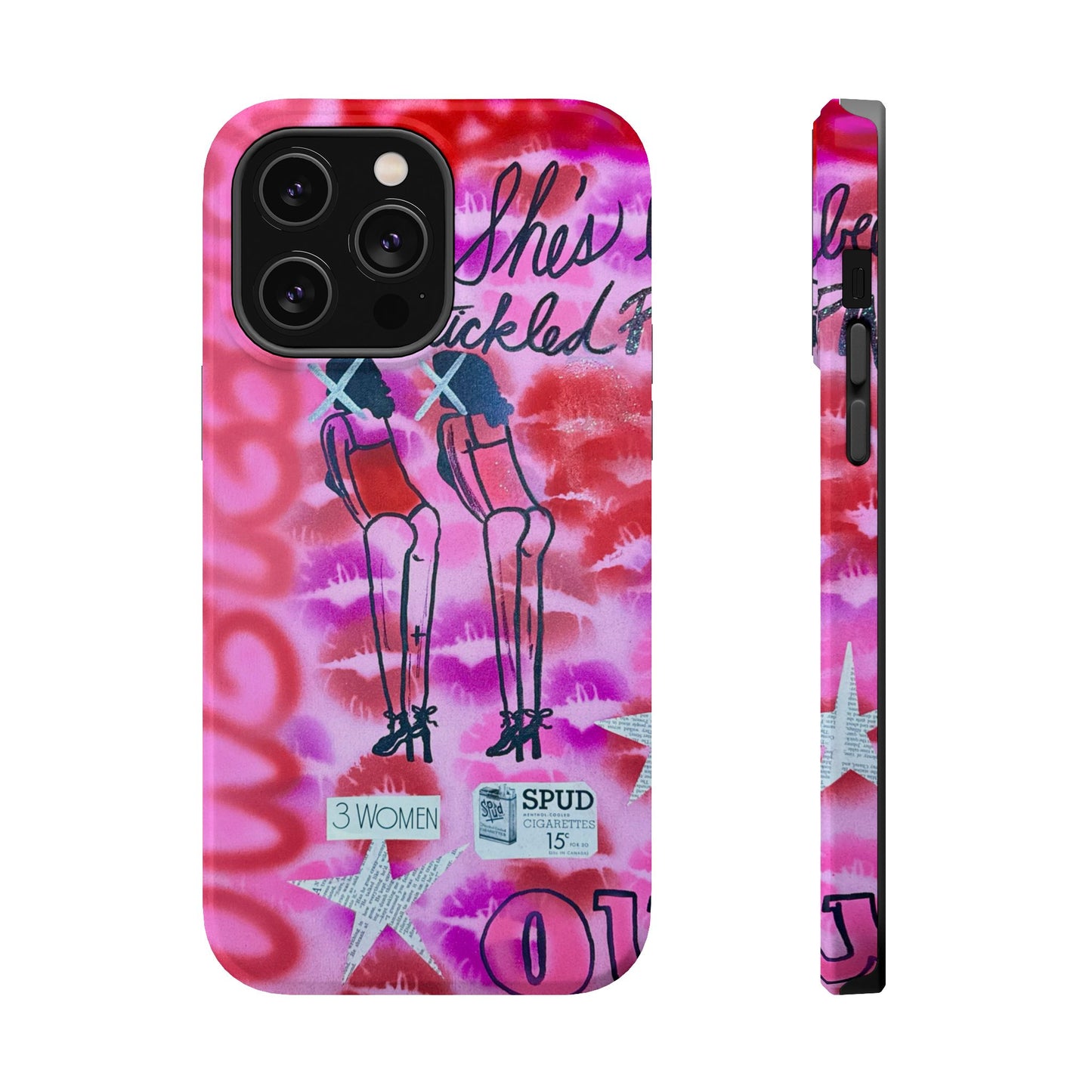MagSafe "tickled pink" airbrush iPhone case