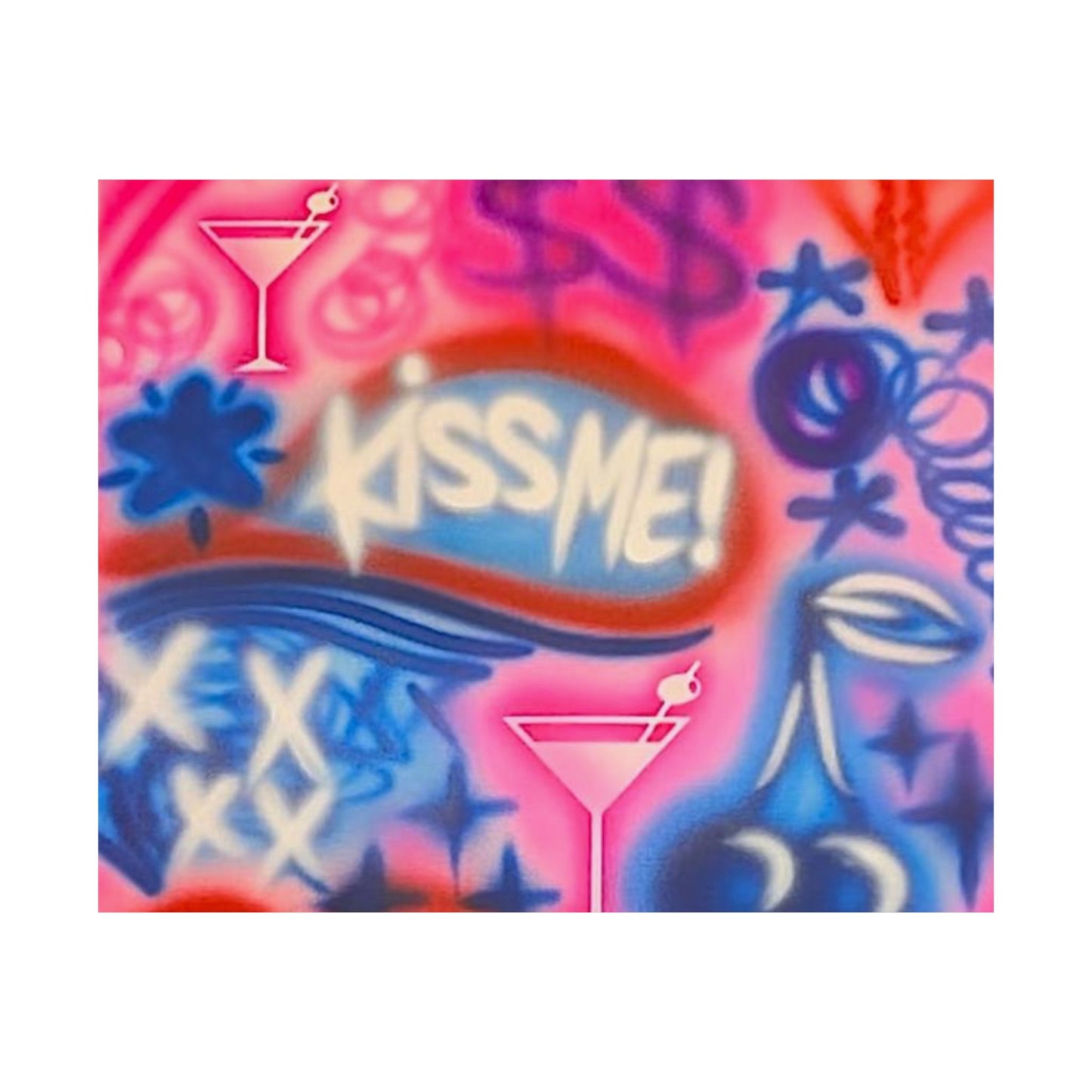 "kiss me pt. 2" airbrush horizontal print