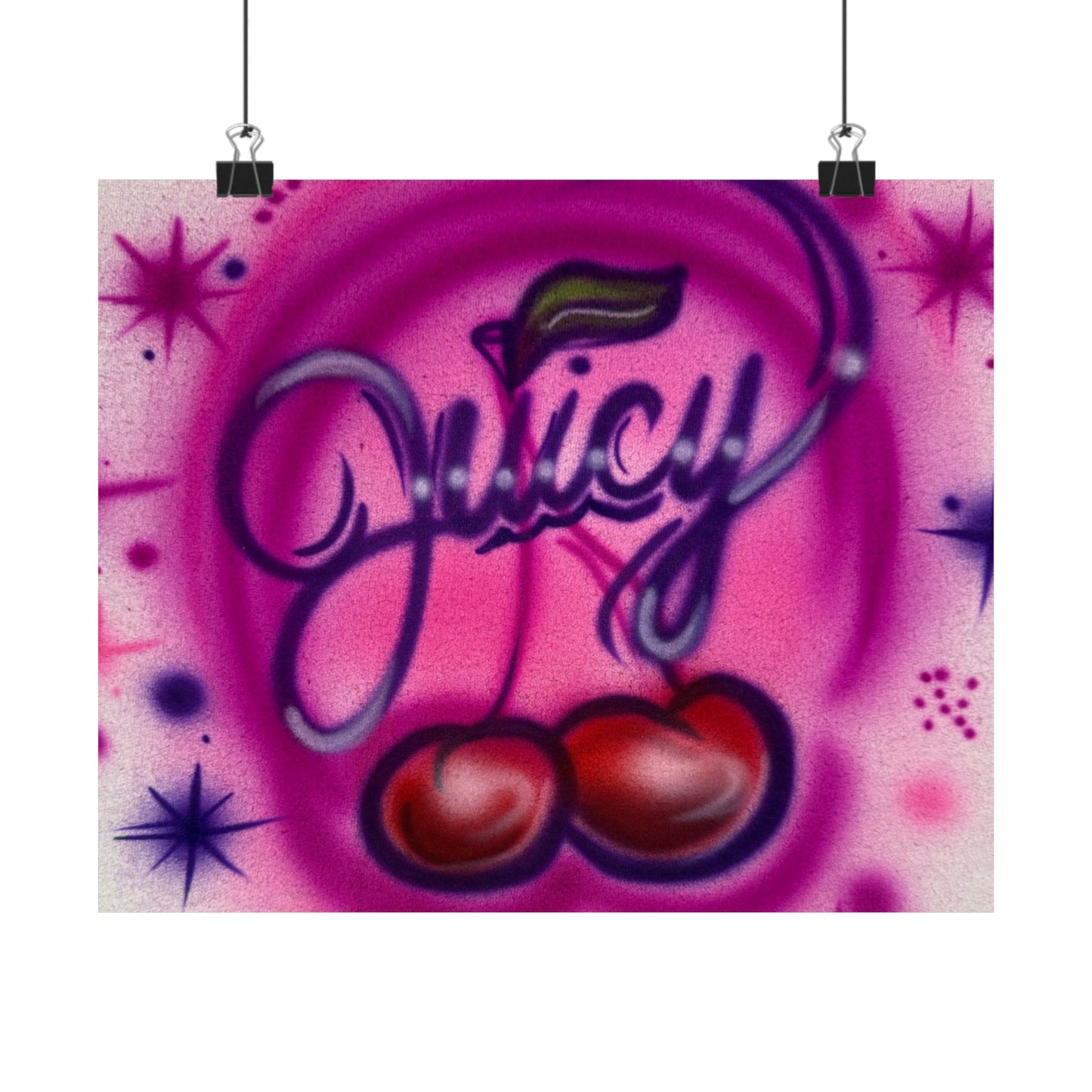 "juicy" airbrush horizontal print