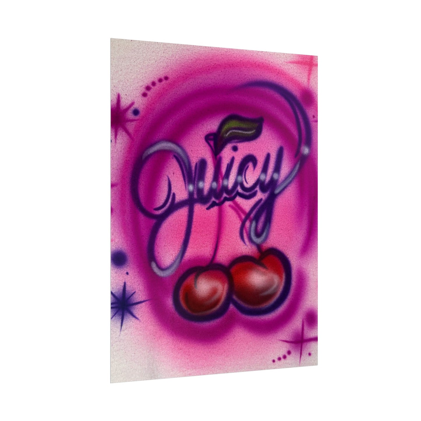 "juicy" airbrush rolled print