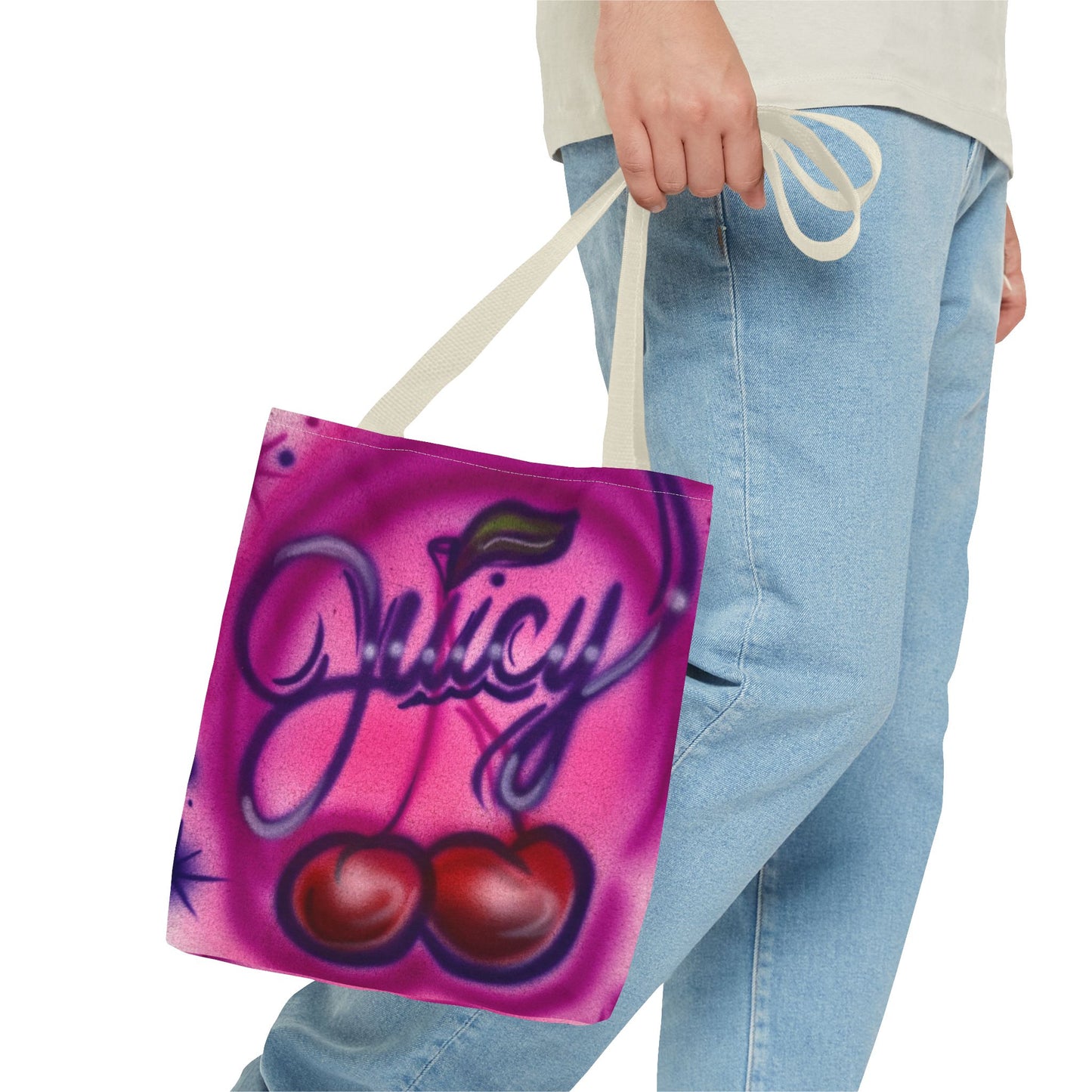 "juicy" airbrush tote bag