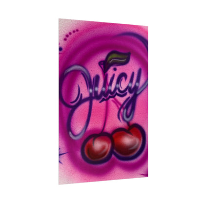 "juicy" airbrush rolled print
