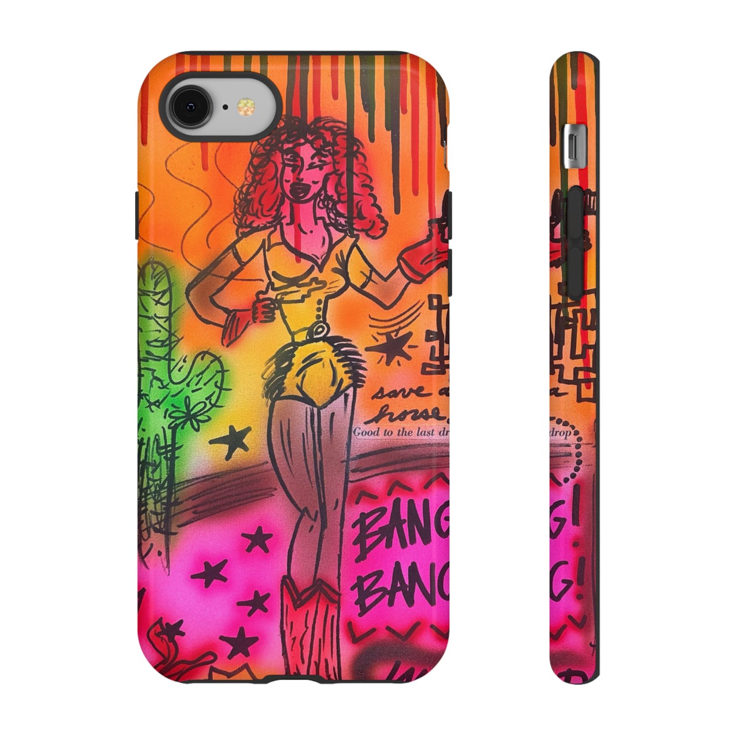 "wild, wild west" airbrush iPhone case