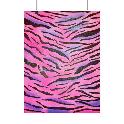 "glitter zebra" airbrush rolled print