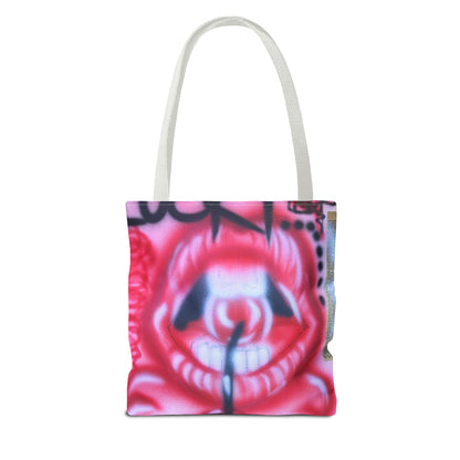 "be happy go lucky" airbrush tote bag