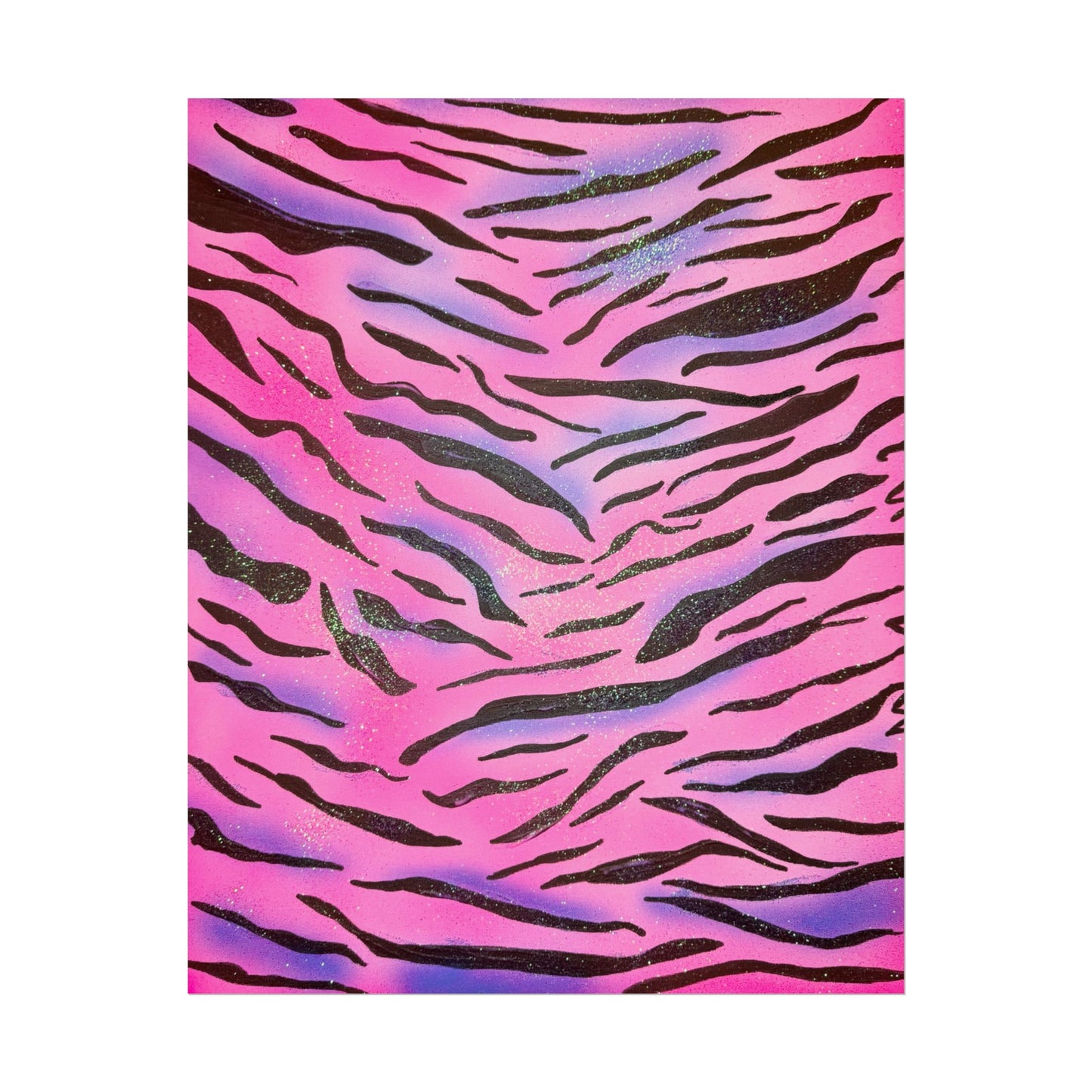 "glitter zebra" airbrush rolled print