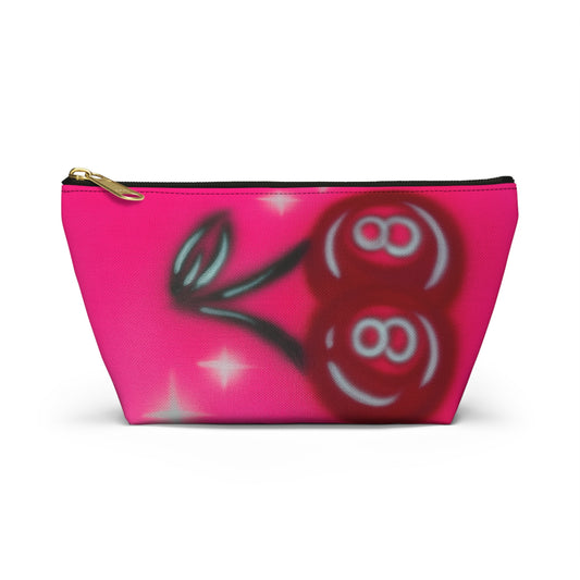 "cherry 8ball" airbrush makeup pouch