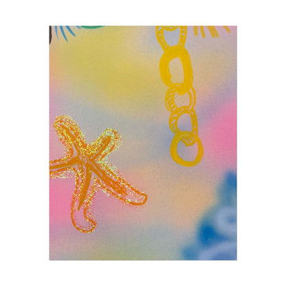 "sweet starfish" airbrush rolled print