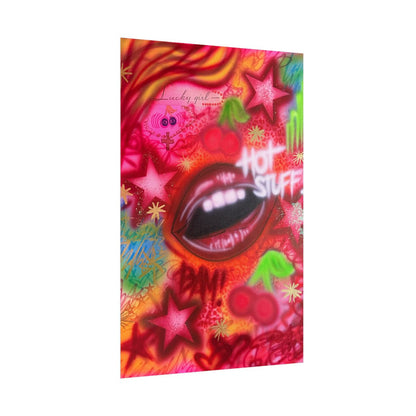 "hot stuff" airbrush rolled print
