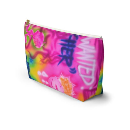 "wanted" airbrush makeup pouch