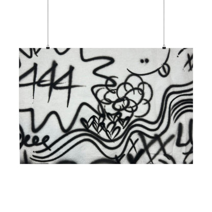 "444" airbrush horizontal print