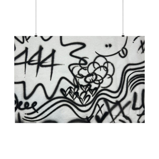 "444" airbrush horizontal print
