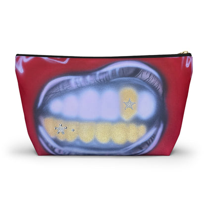 "bite me bling" airbrush makeup pouch