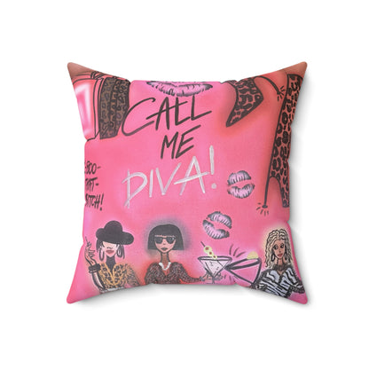 "party diva" airbrush pillow