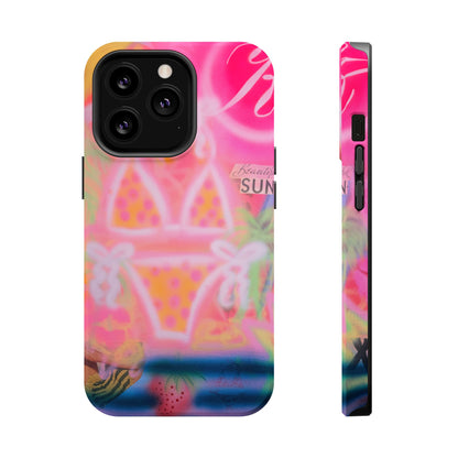 MagSafe "santa monica strawberry" airbrush iPhone case