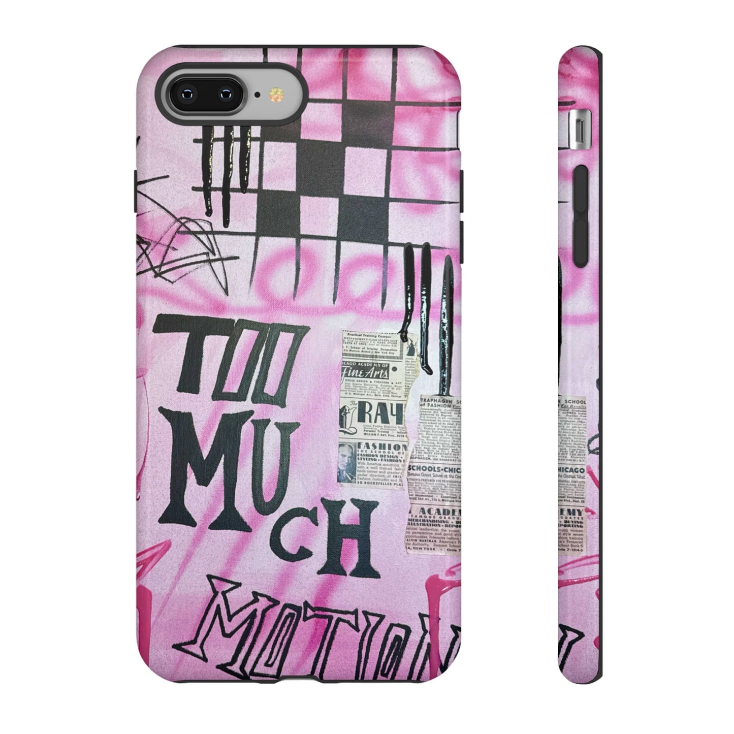 “too much motion" airbrush iPhone case