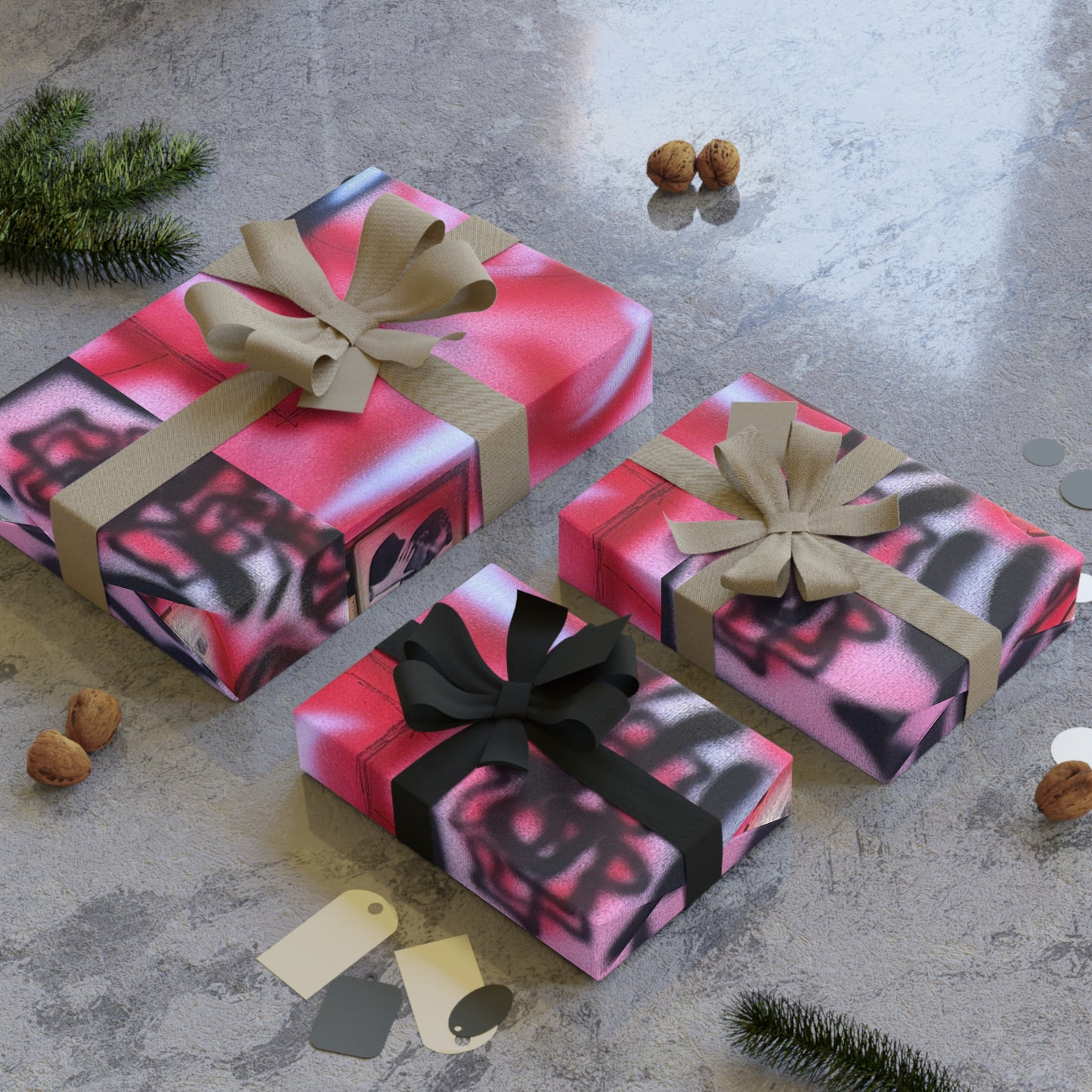 "be happy go lucky" airbrush wrapping paper