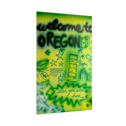 "oregon" airbrush rolled print