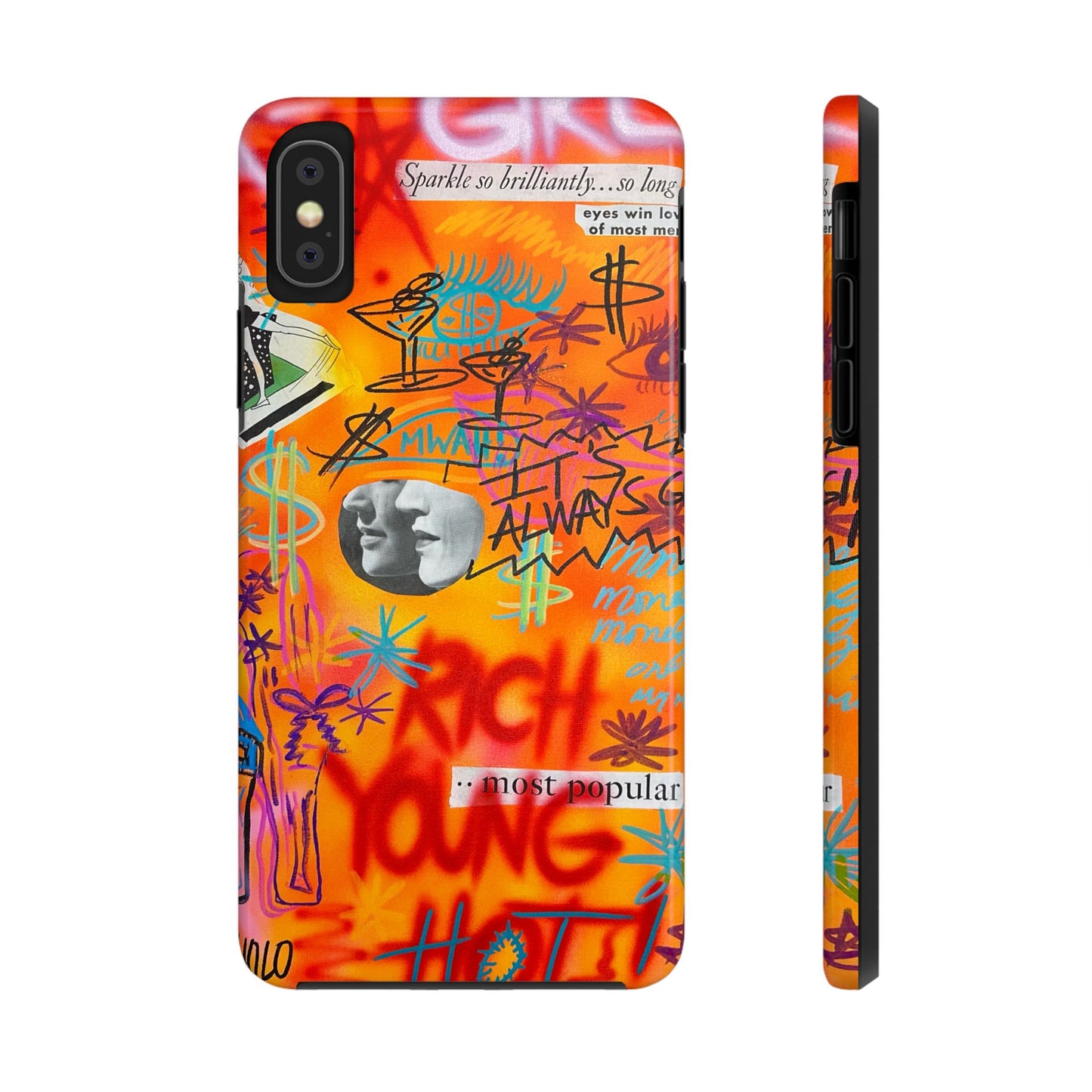 "young, rich, hot!" airbrush iPhone case