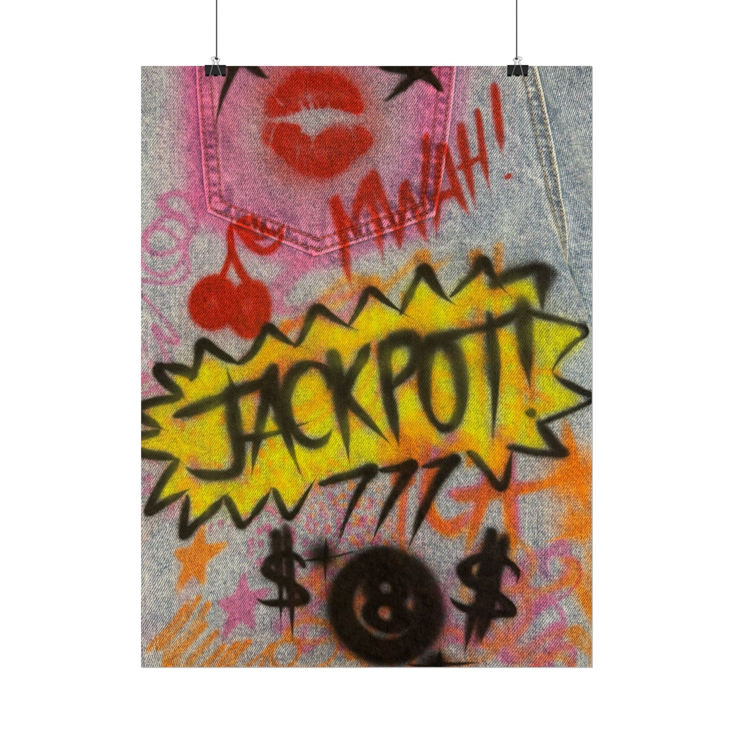 "JACKPOT!" airbrush rolled print