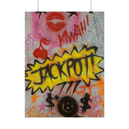 "JACKPOT!" airbrush rolled print
