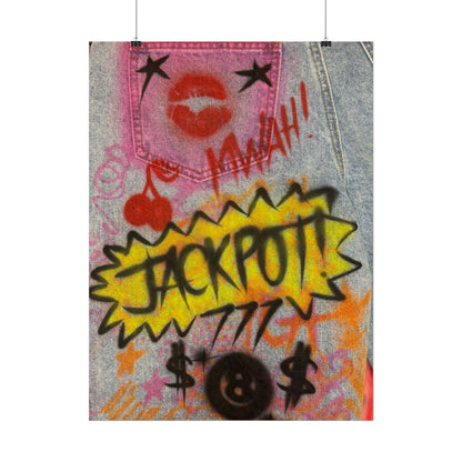 "JACKPOT!" airbrush rolled print