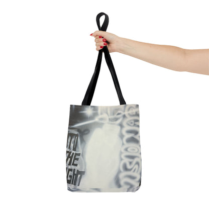 "into the night" airbrush tote bag