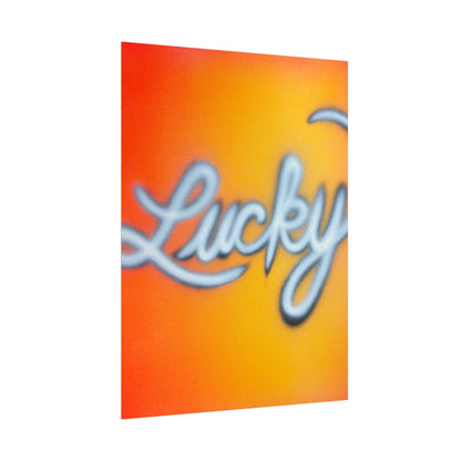 "lucky" airbrush rolled print