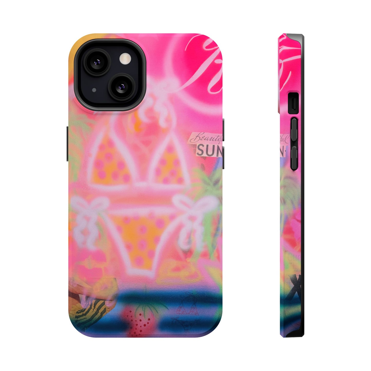 MagSafe "santa monica strawberry" airbrush iPhone case