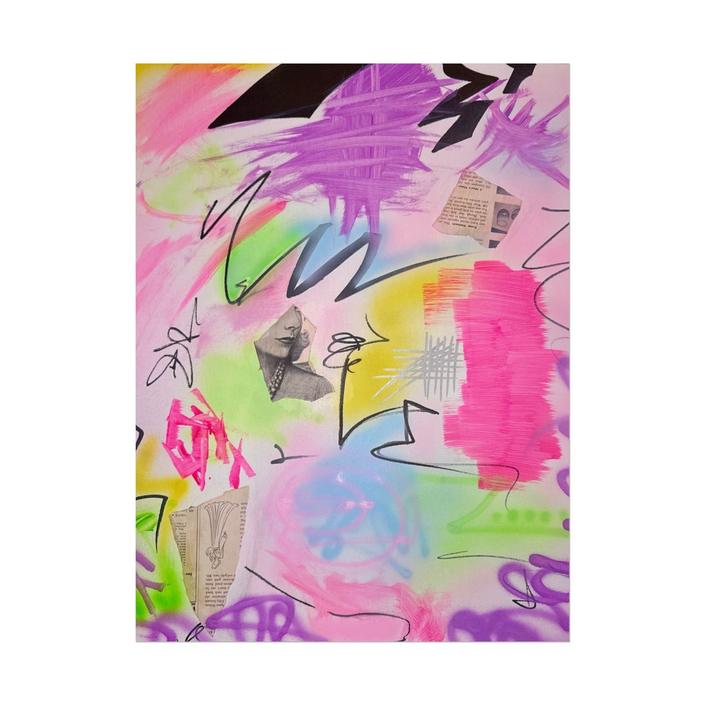 "pastel static" airbrush rolled print