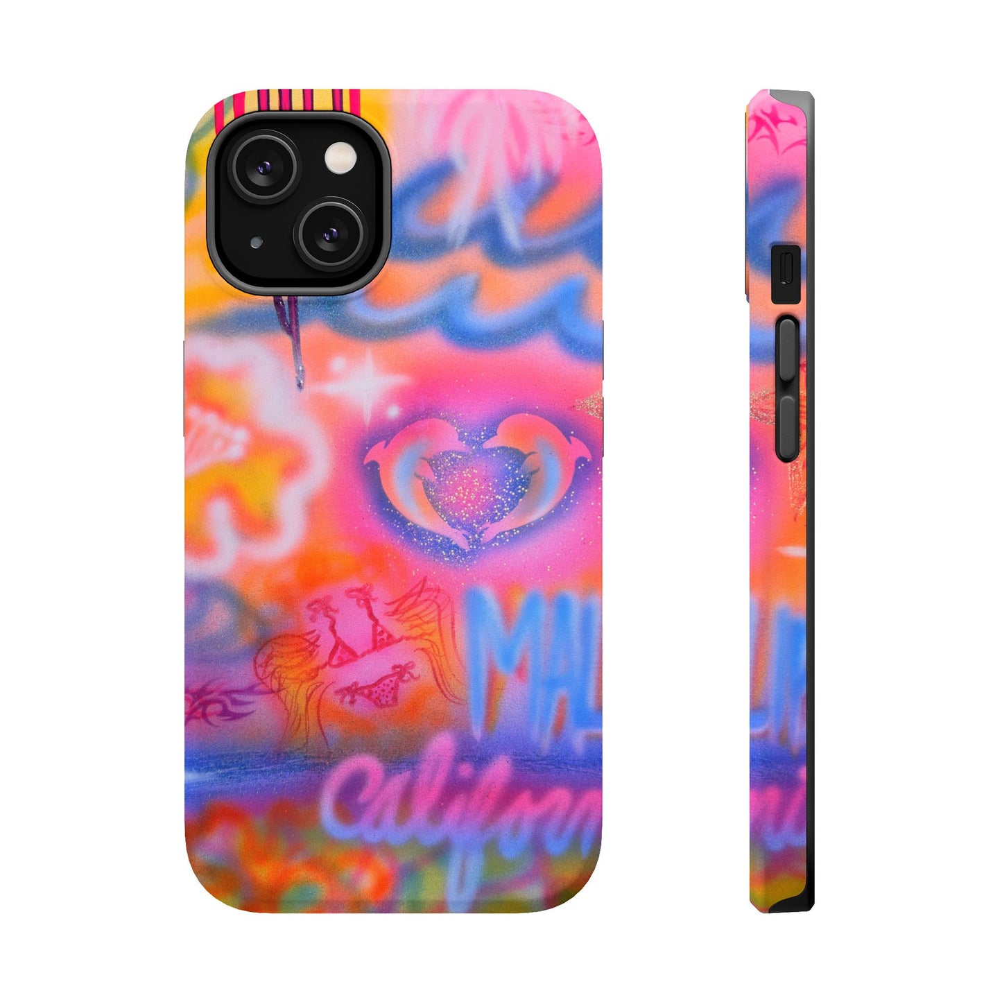 "mornings in malibu" MagSafe airbrush iPhone case