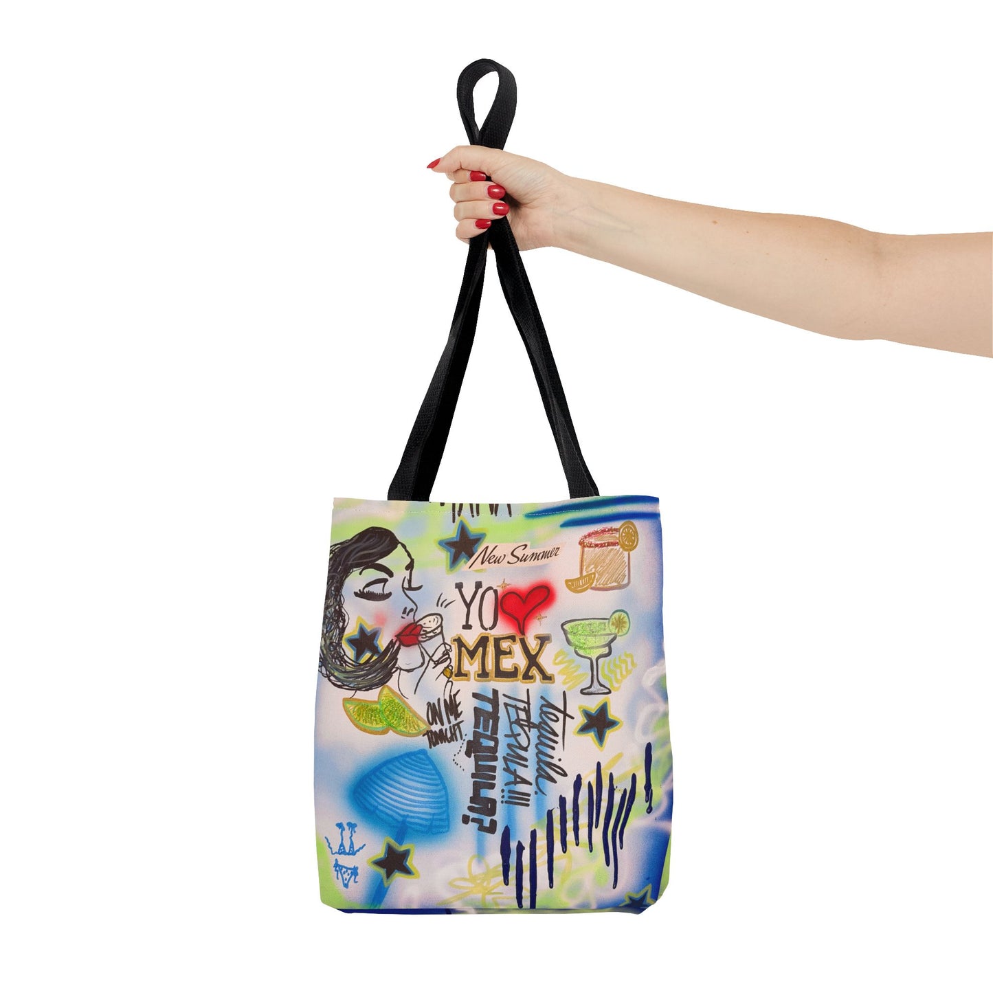 "salted lime" airbrush tote bag