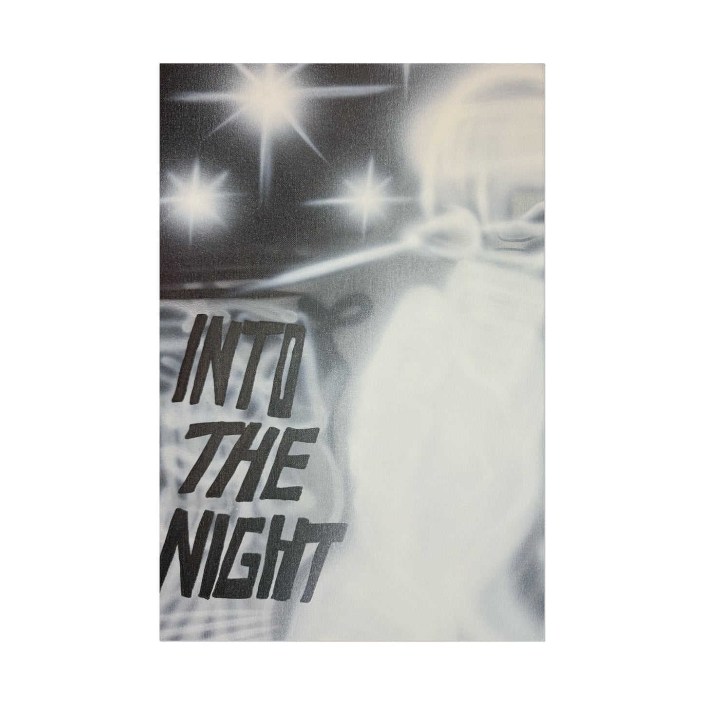 "into the night" airbrush rolled print