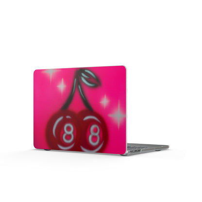 "cherry 8ball" airbrush matte macbook case