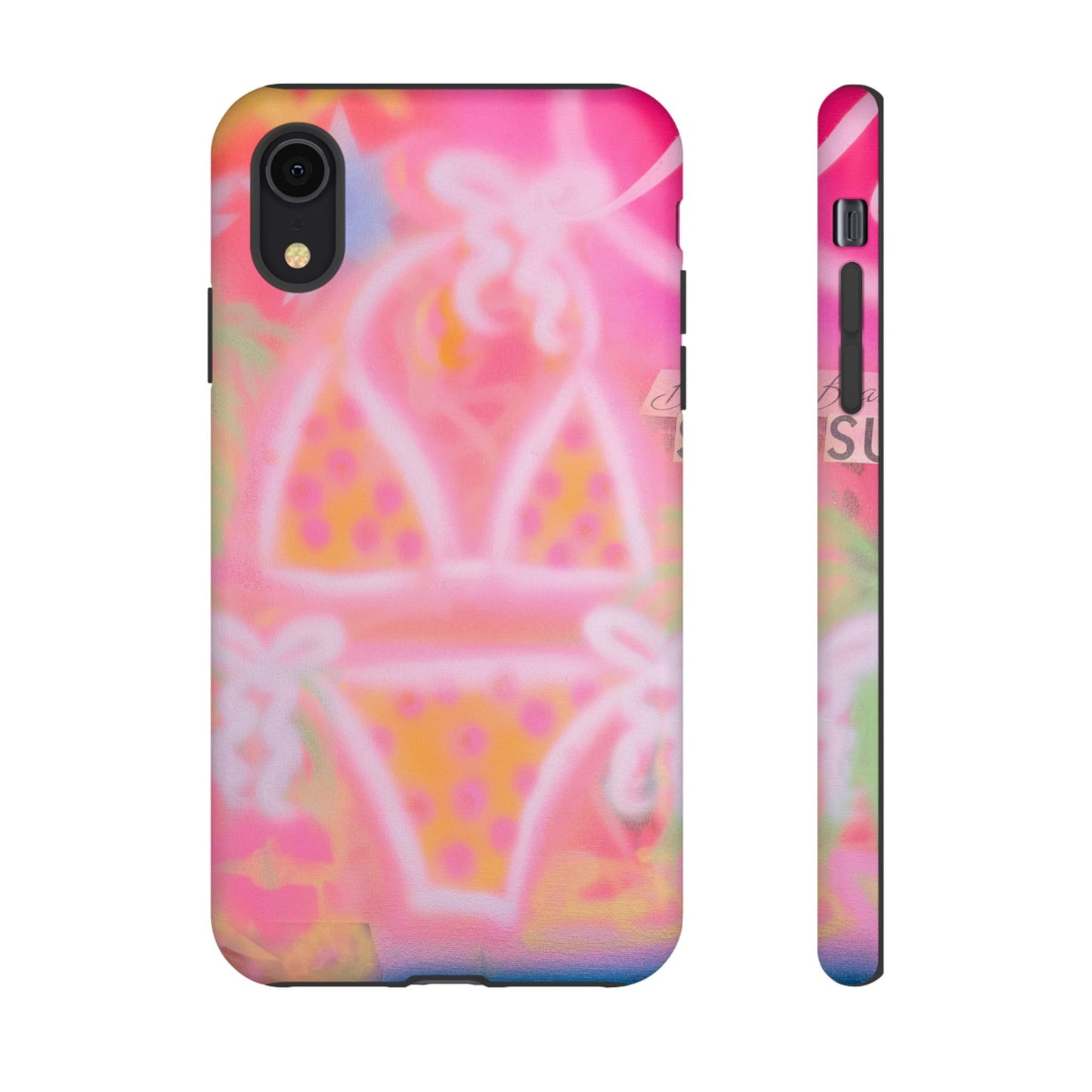 "yellow polka dot bikini" airbrush iPhone case