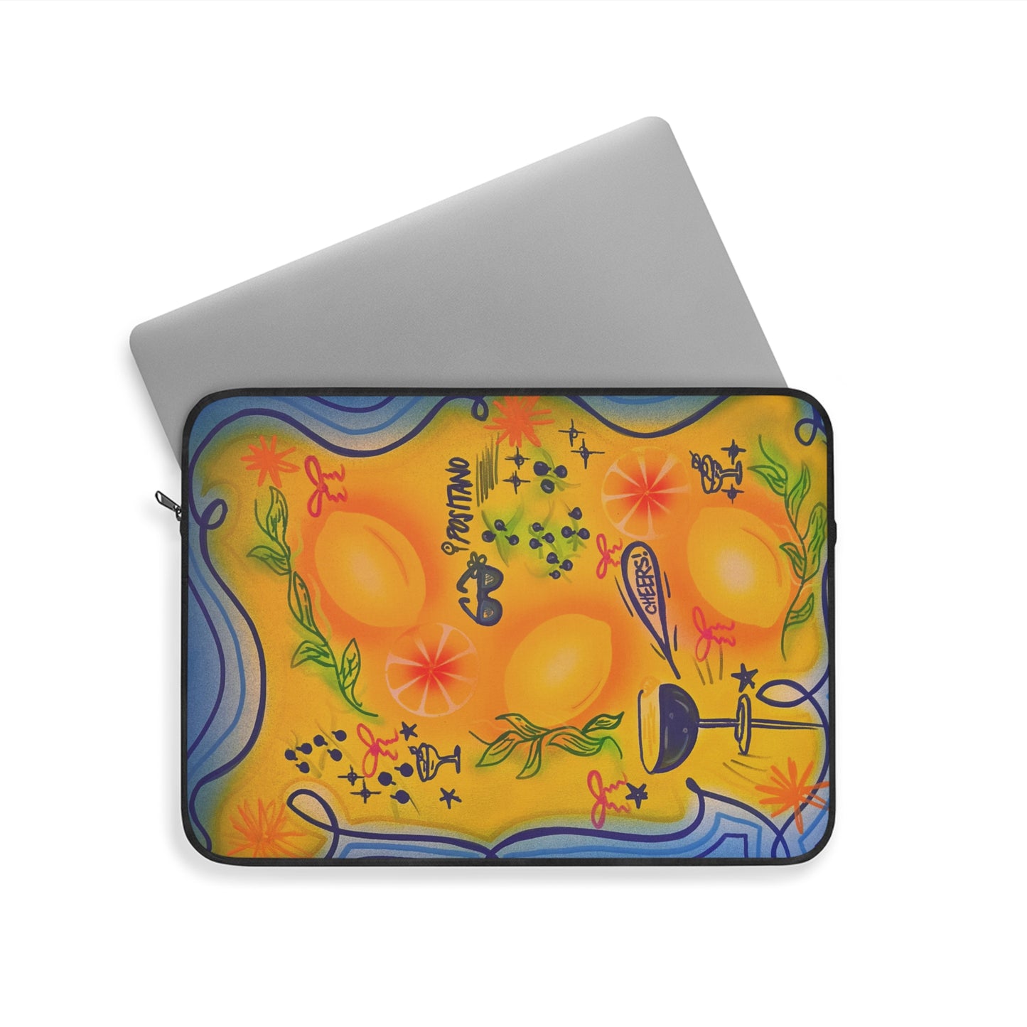 "citrus coastline" airbrush laptop sleeve