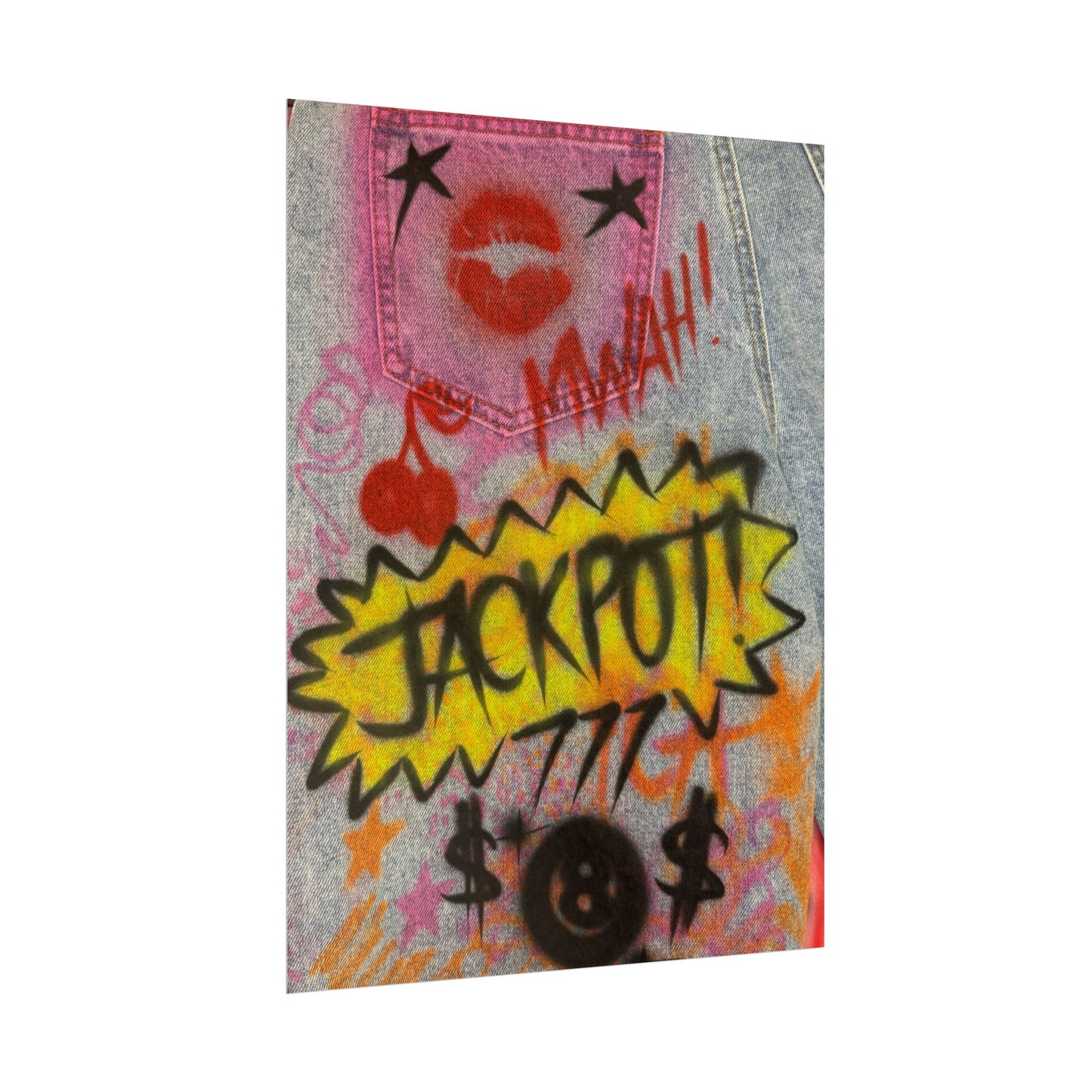 "JACKPOT!" airbrush rolled print