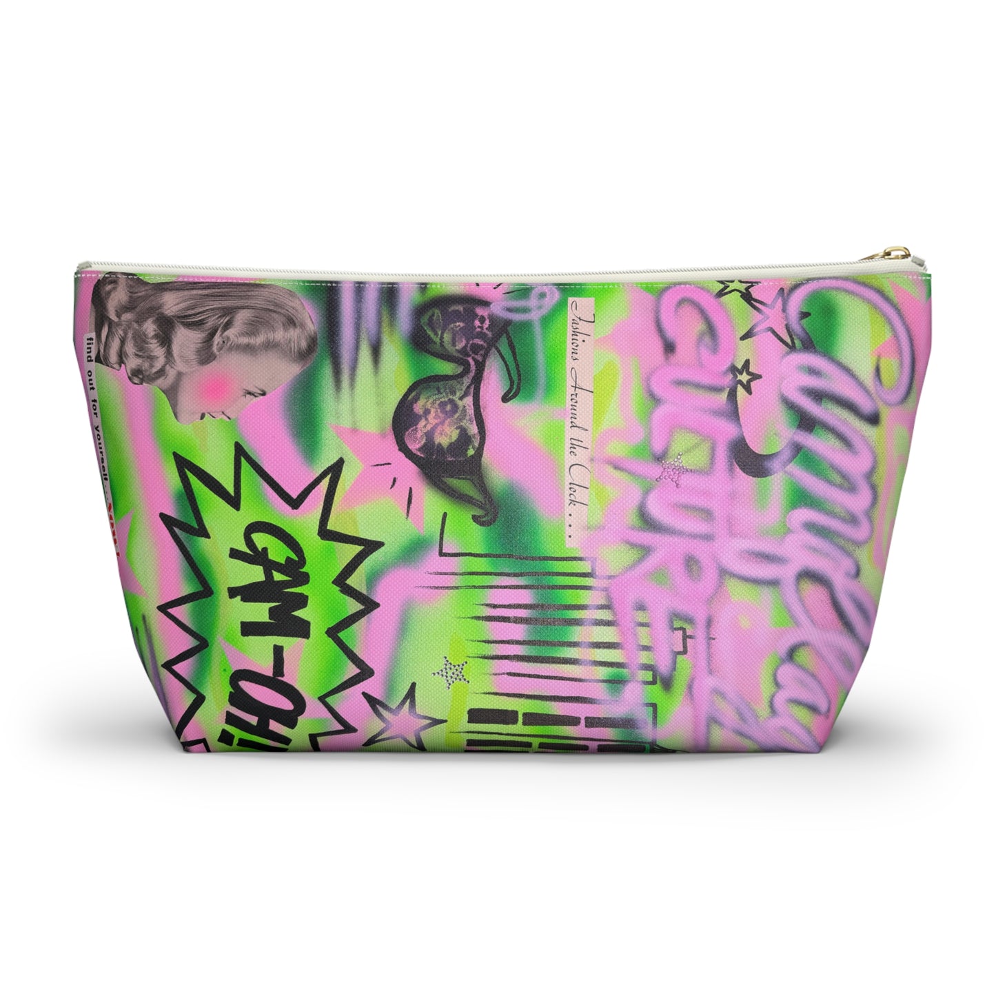 "green camo" airbrush makeup pouch