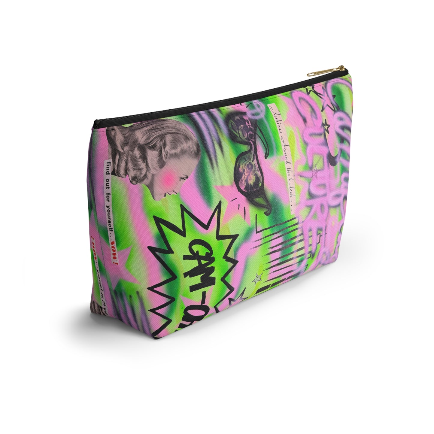 "green camo" airbrush makeup pouch