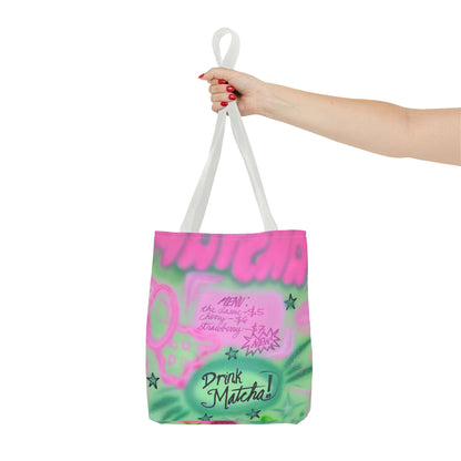 "matcha" airbrush tote bag