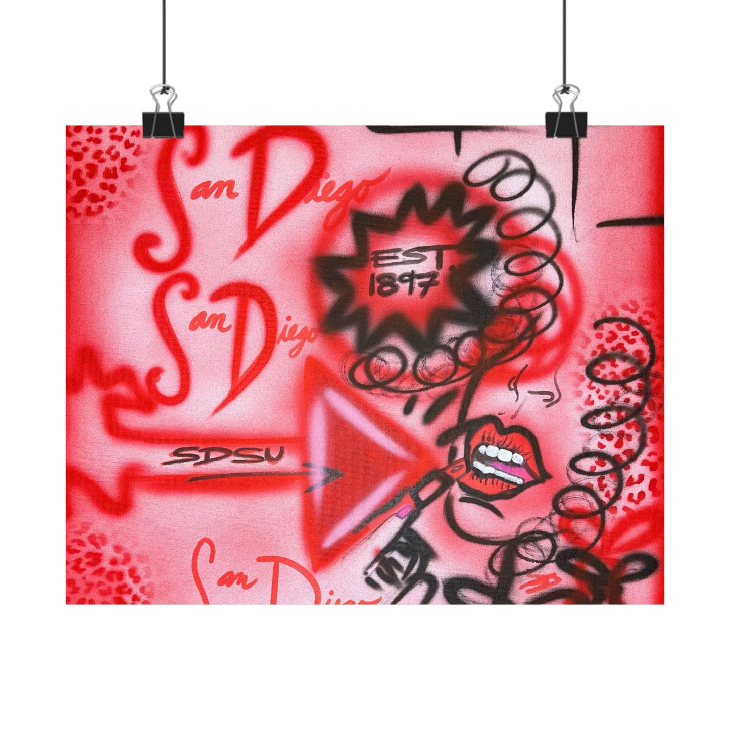 "san diego" airbrush horizontal print