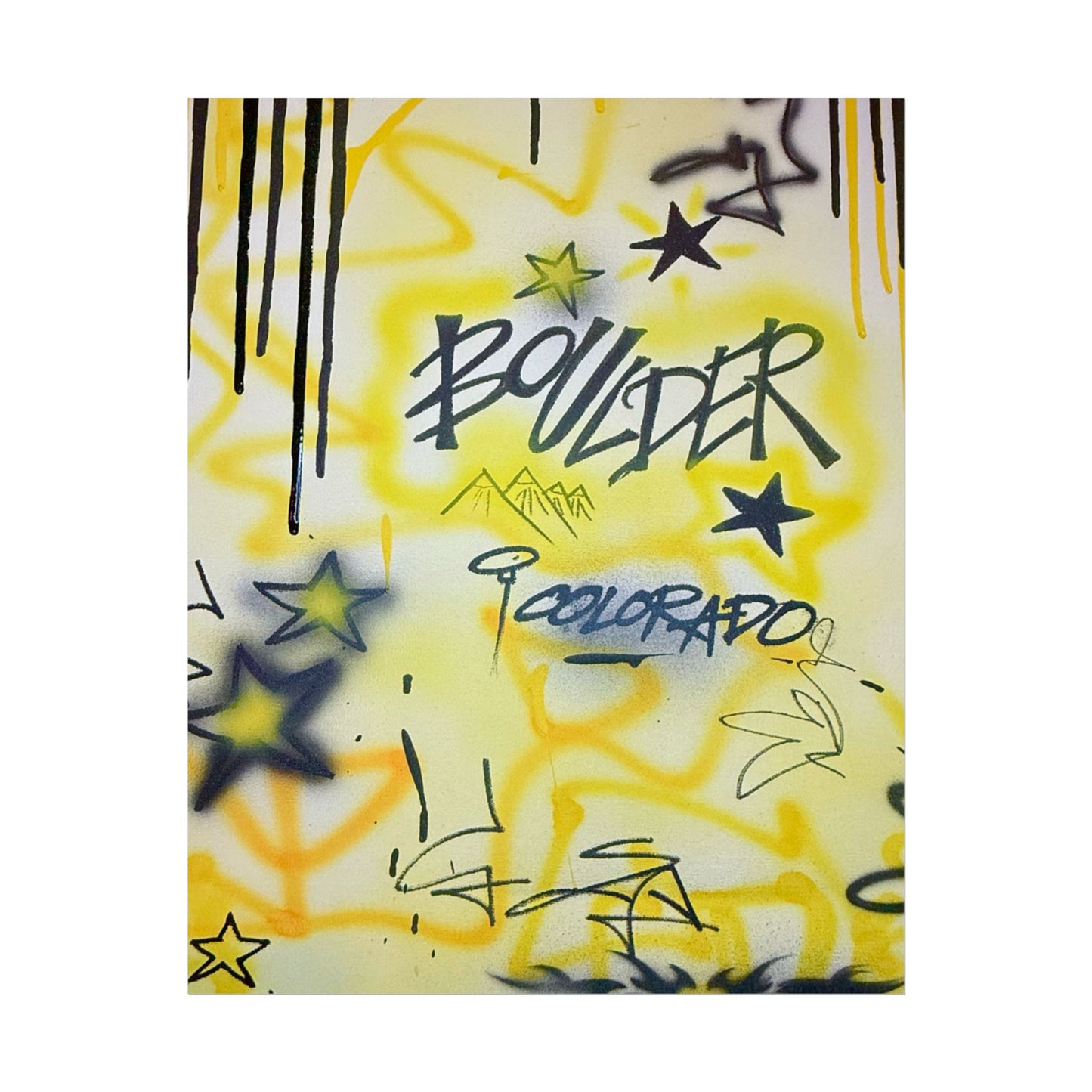 "boulder" airbrush rolled print