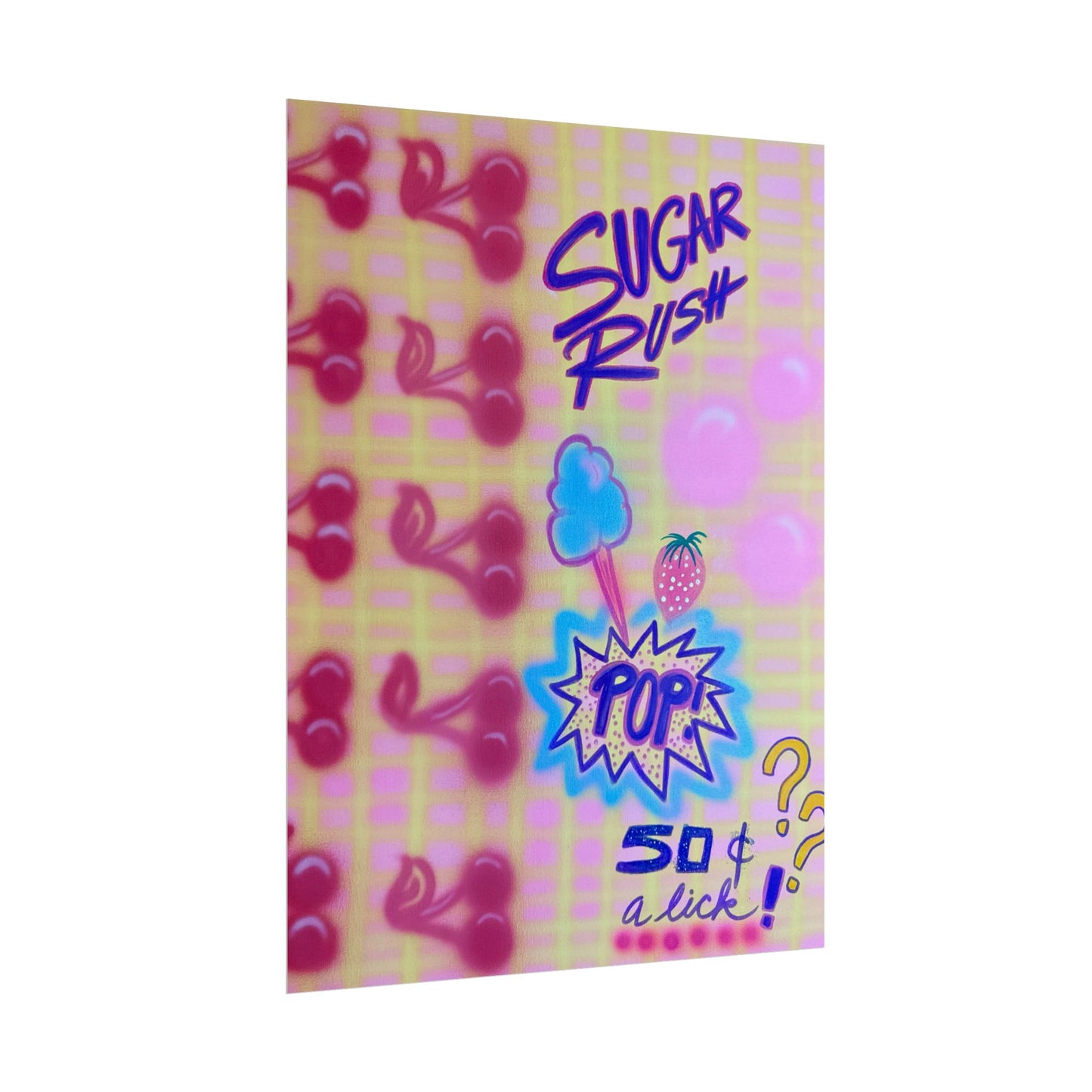 "sugar rush" airbrush rolled print