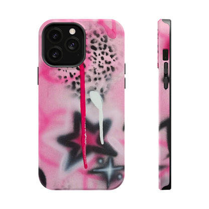 MagSafe "pink cheetah" airbrush iPhone case