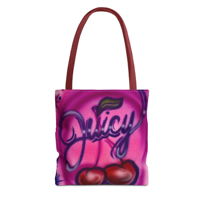 "juicy" airbrush tote bag