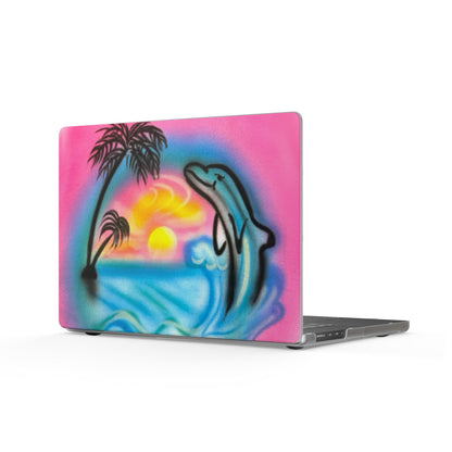 "dolphin love" airbrush matte macbook case