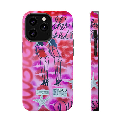 MagSafe "tickled pink" airbrush iPhone case